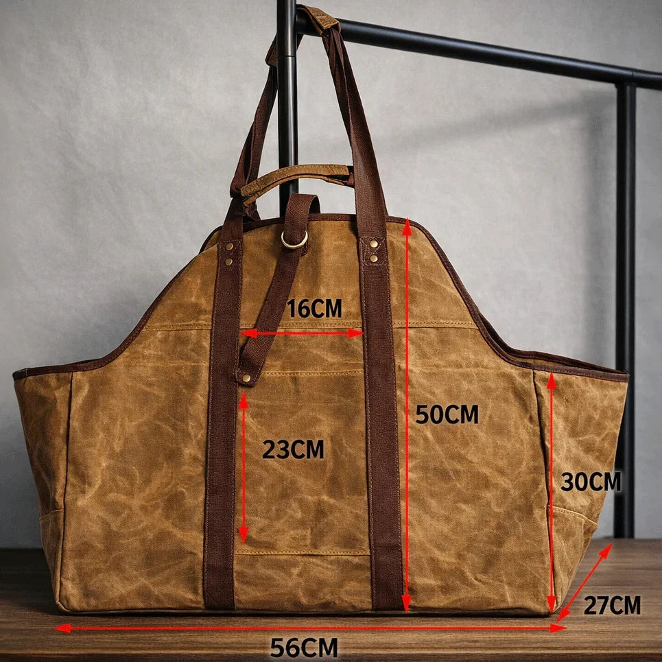 Firewood Carrier Bag – Waterproof Large Capacity Tote for Camping & Outdoor Use