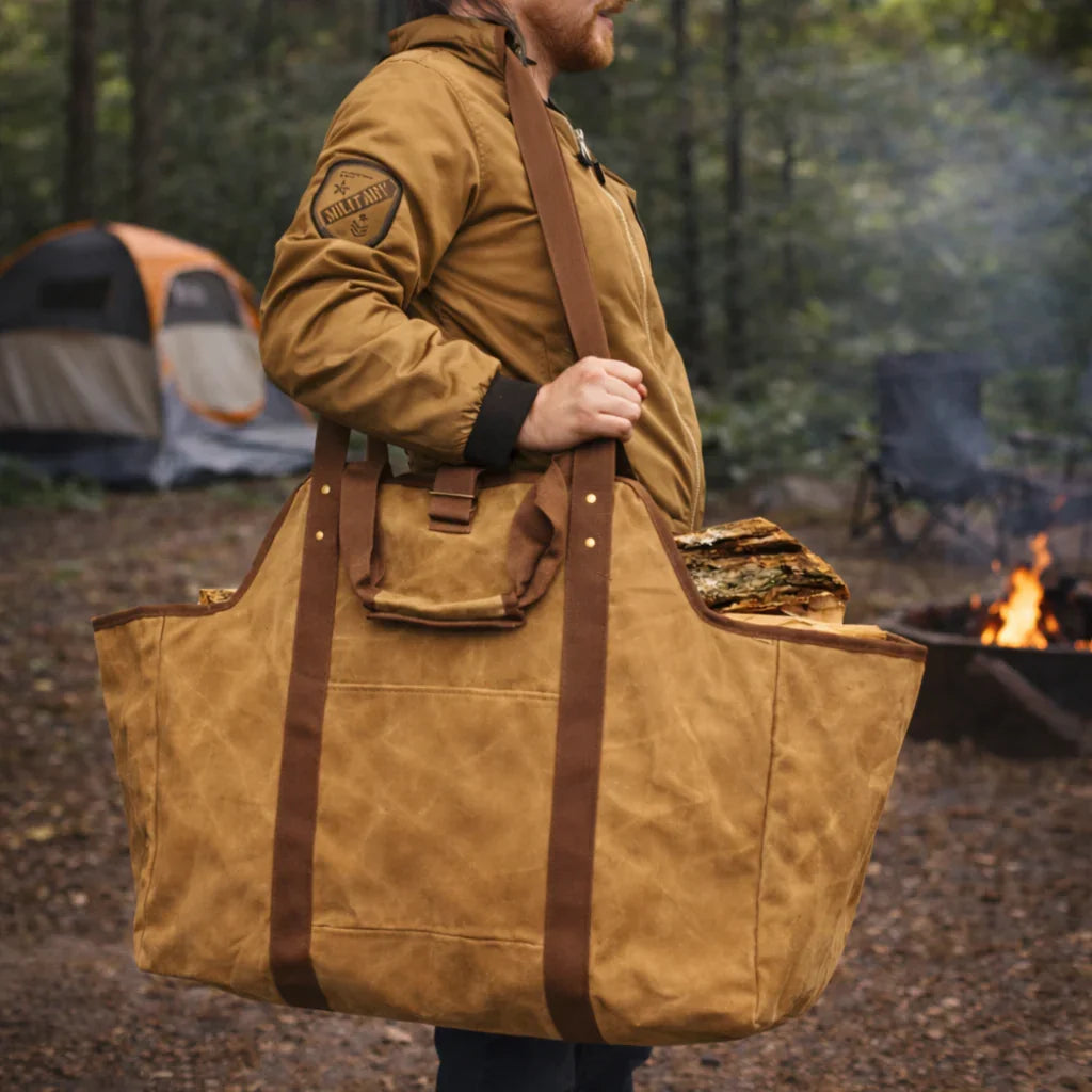 Firewood Carrier Bag – Waterproof Large Capacity Tote for Camping & Outdoor Use