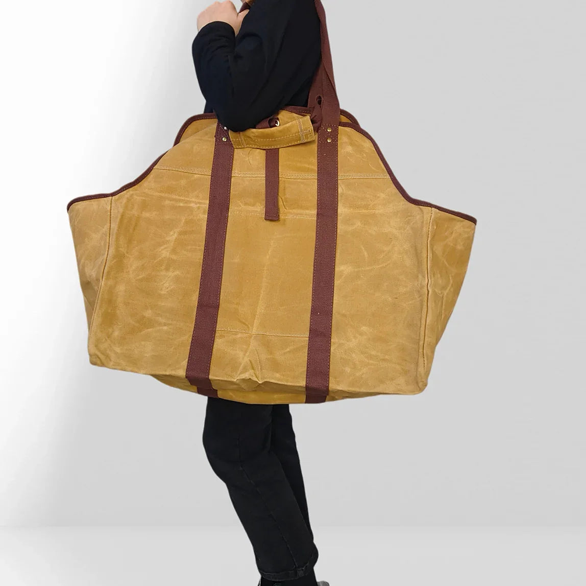 Firewood Carrier Bag – Waterproof Large Capacity Tote for Camping & Outdoor Use