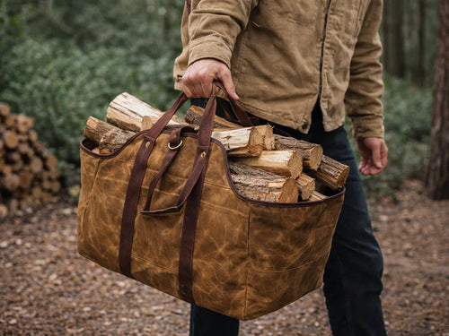Firewood Carrier Bag – Waterproof Large Capacity Tote for Camping & Outdoor Use