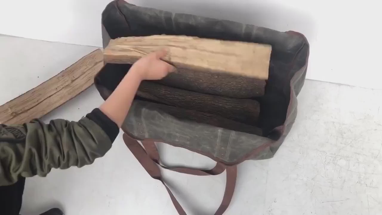 Firewood Carrier Bag – Waterproof Large Capacity Tote for Camping & Outdoor Use